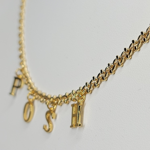 NWT 18K Gold Plated POSH Charms Choker Necklace - Picture 6 of 8